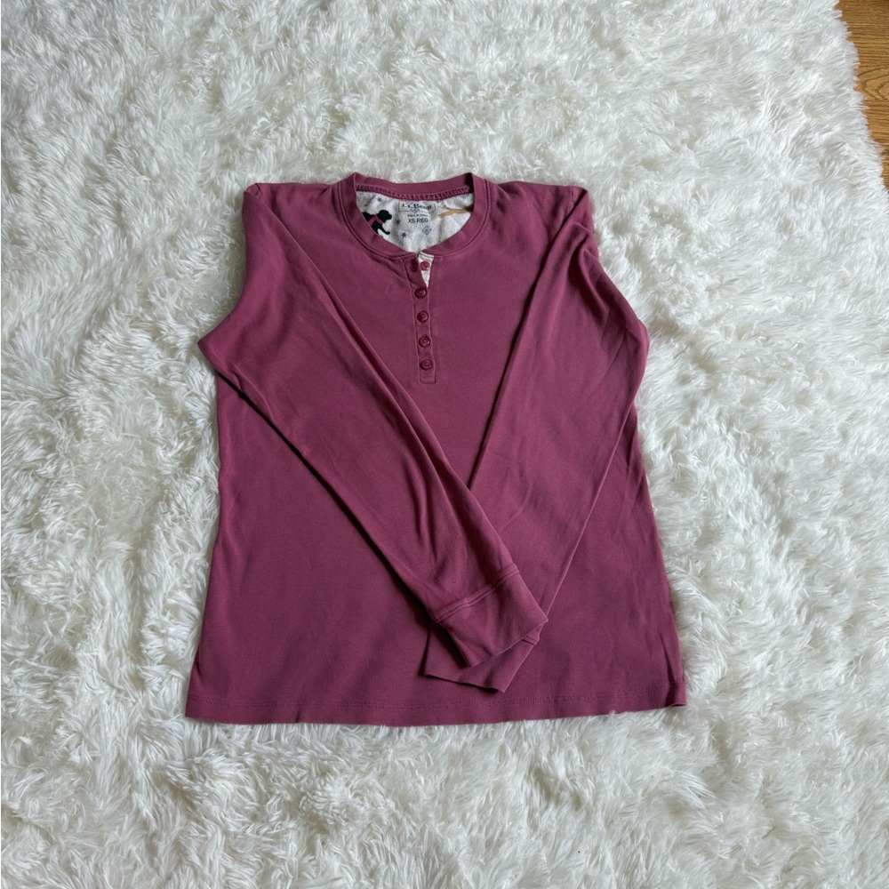 L.L. Bean Red Fitted Long Sleeve Button Down Shirt